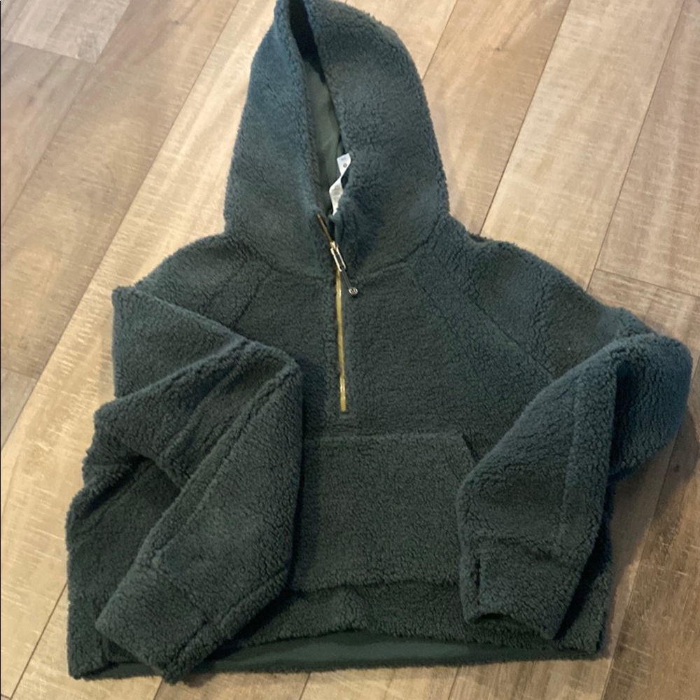 Cozy lulu Green Sherpa Hoodie